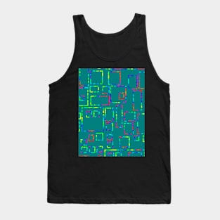 Rainbow Blocks on Teal 5748 Tank Top